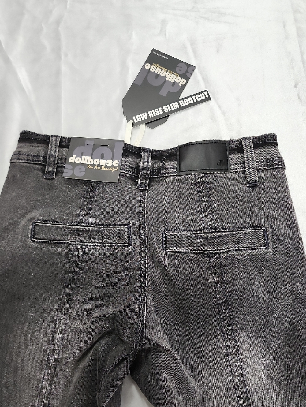 Dollhouse Nikki Jeans Low Rise Slim Boot Cut. Size 1/2. Waist 25". Length 32". - Picture 7 of 16